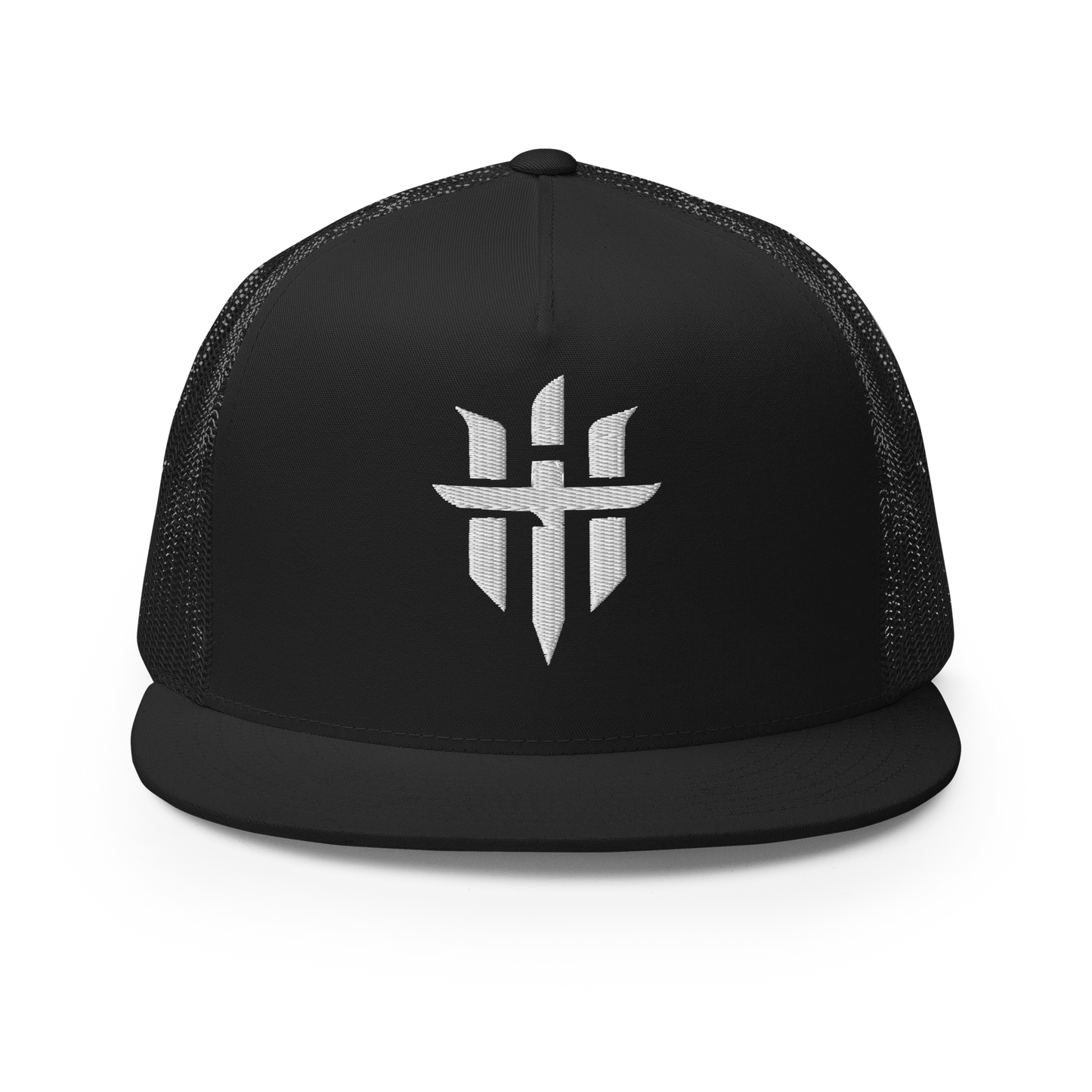 WHITE LOGO TRUCKER HAT