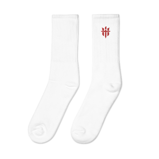 WHITE/RED LOGO SOCKS